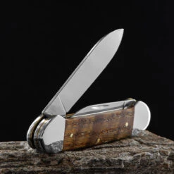 Case Canoe Yellow Curly Oak Folding Knife -Campfire Essentials Shop CA47126.4 37567.1696507507