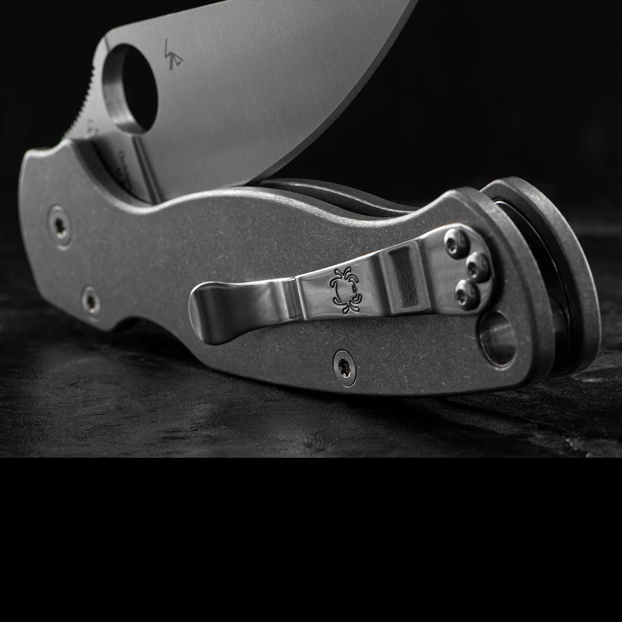 Titech Spyderco PM2 Stone Washed Titanium Scales 4 Titech Spyderco PM2 Stone Washed Titanium Scales - Image 4