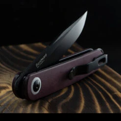 Kizer Squidward Richlite Red Folding Knife -Campfire Essentials Shop squidardrichlitedet2 76542.1686929123