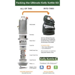 Kelly Kettle Ultimate Scout Kit STEEL -Campfire Essentials Shop ultimate kit packing 61234.1643970456